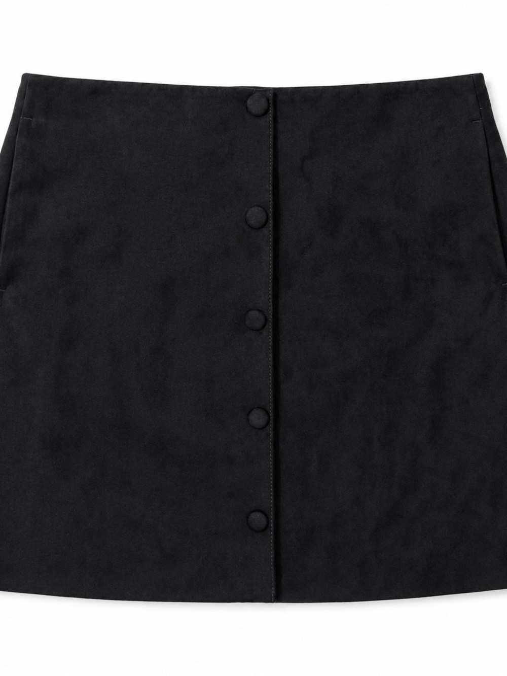 J. Crew Black Mini Button-Front Skirt